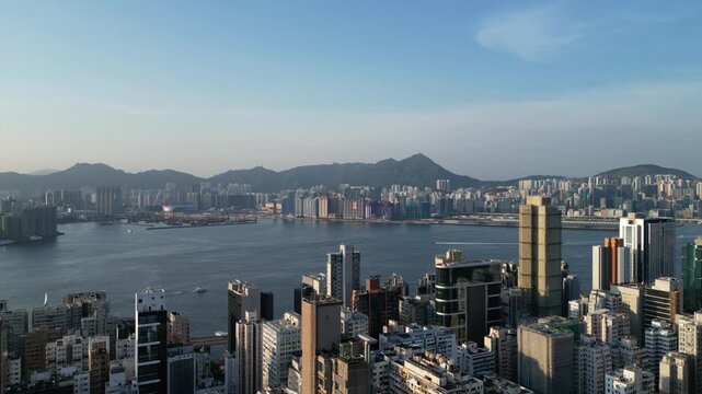 Victoria Harbour, Hong Kong, Twilight metropolis, Aug 4 2024