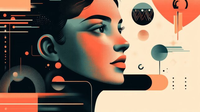 A creative graphic design showcasing a stylish blend of typography and illustrations, with an emphasis on clean lines and a harmonious color palette.