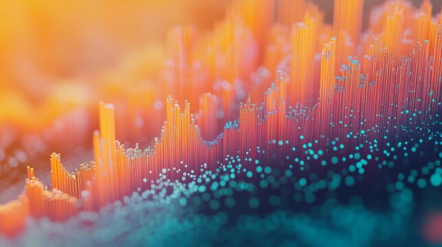A detailed close-up of a 3D scatter plot, highlighting individual data points in a three-dimensional space, with axis labels and a gradient background for a modern look.