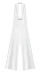 White sleeveless jumpsuit. vector illustration