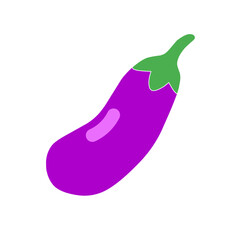 vector illustration of purple eggplant on a white background