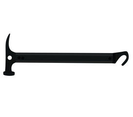 Curved hammer tool, vector illustration