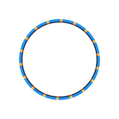 Hula hoop blue yellow icon. Kids hoop. Sport equipment for workout. Training accessories for fitness club or home exercises. Flat vector illustration isolated on white. © backup_studio