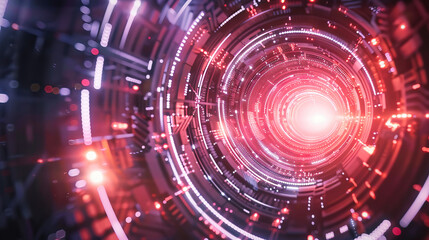 Obraz premium Futuristic giant cosmic tunnel, science fiction time or inter-dimension travel concept