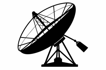 
Satellite dish antenna silhouette vector, Satellite dish icon