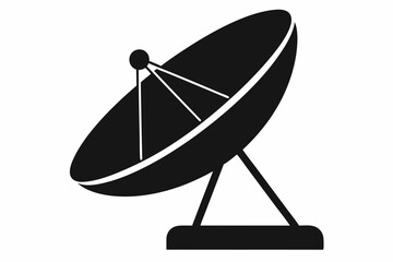 
Satellite dish antenna silhouette vector, Satellite dish icon