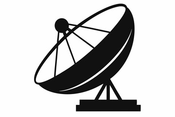 
Satellite dish antenna silhouette vector, Satellite dish icon