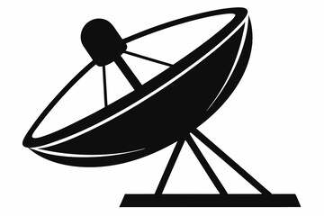 
Satellite dish antenna silhouette vector, Satellite dish icon