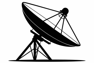 
Satellite dish antenna silhouette vector, Satellite dish icon