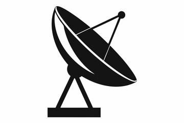 
Satellite dish antenna silhouette vector, Satellite dish icon