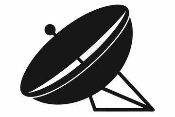 Fototapeta premium Satellite dish antenna silhouette vector, Satellite dish icon