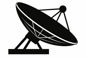 
Satellite dish antenna silhouette vector, Satellite dish icon