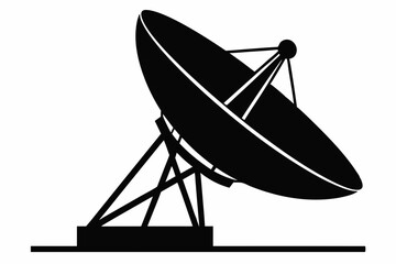 
Satellite dish antenna silhouette vector, Satellite dish icon