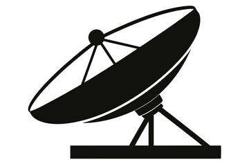 
Satellite dish antenna silhouette vector, Satellite dish icon