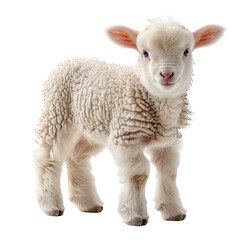 Fototapeta premium Cute sheep isolated on a transparent background for web, banner, wallpaper