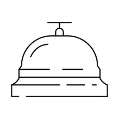 hotel bell line icon vector. hotel bell sign. isolated contour symbol black illustration