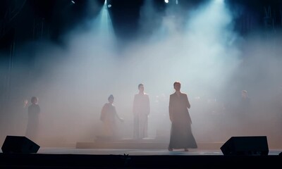 Using fog as a tool for dramatic storytelling in stage and screen performances, hyperrealistic . Video