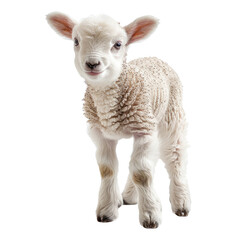 Fototapeta premium Cute sheep isolated on a transparent background for web, banner, wallpaper