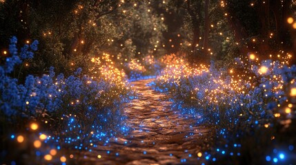 Design a 3D Animation of a Whimsical Fairy Woodland at Twilight