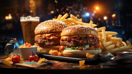 Exciting Fast Food Promotion Featuring an Array of Popular Menu Items