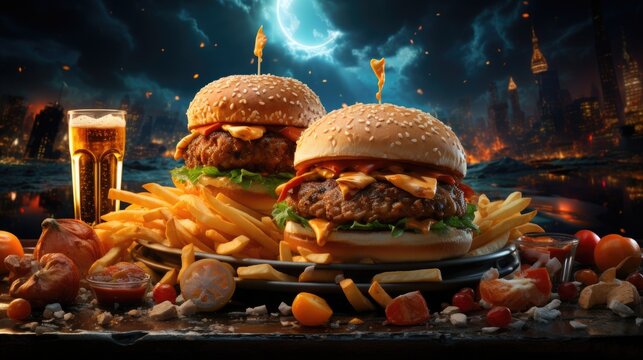 Exciting Fast Food Promotion Featuring an Array of Popular Menu Items