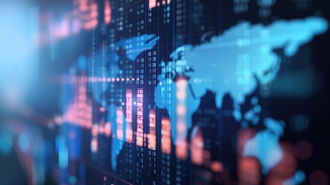 Futuristic Digital Financial Planner with Global Market Interface, Internet Banking, and Metaverse Connection