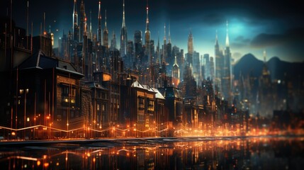 Obraz premium Futuristic Stock Growth Visualization Featuring Sleek Digital Design and Advanced Analytics