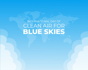Fototapeta premium International Day of Clean Air for Blue Skies. 7 September. Holiday concept. Template for background with banner, poster and card. flat illustration. Flat design. jpeg format.