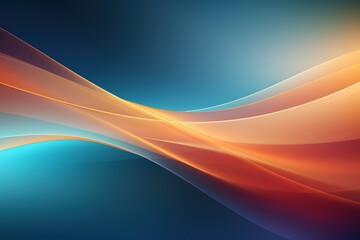 Abstract background with blue and orange curved lines.