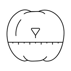 timer in shape of tomato line icon vector. timer in shape of tomato sign. isolated contour symbol black illustration