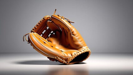 Leather baseball glove capturing white baseball, sports equipment, baseball game, catching ball, sports advertisement, baseball equipment store, sports blog.