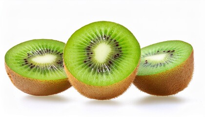 Fototapeta premium Vibrant Kiwi Slices: Isolated on Transparent PNG