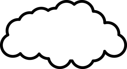 Simple outline cloud vector icon. Symbol for forecast and online data storage. Isolated illustration in white background.