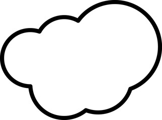 Simple outline cloud vector icon. Symbol for forecast and online data storage. Isolated illustration in white background.