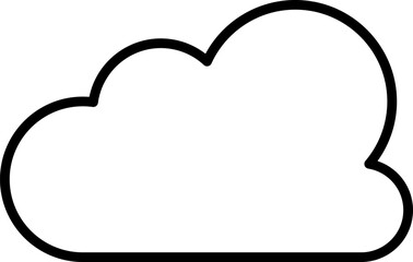 Simple outline cloud vector icon. Symbol for forecast and online data storage. Isolated illustration in white background.