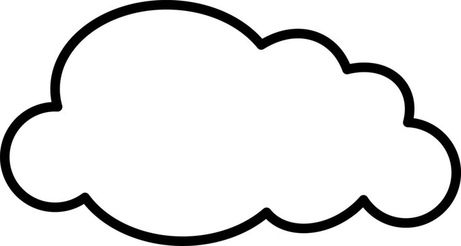 recommend clip art: Simple outline cloud vector icon. Symbol for forecast and online data storage. Isolated illustration in white background.