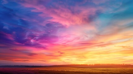 Fototapeta premium Majestic Summer Sunset in Countryside - Atmosphere of Nature's Grace and Beauty