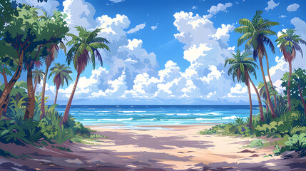 Obraz premium Tropical beach off-road isolation. Travel and vacation background.
