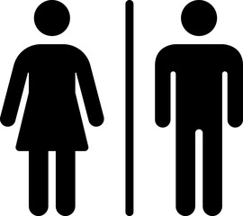 Toilet vector icon. WC sign. Female or male restroom. WC door plate symbol illustration.