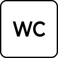 Toilet vector icon. WC sign. Female or male restroom. WC door plate symbol illustration.