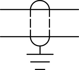 Electronic circuit symbols. Graphic symbols for electrical components in schematic circuit diagrams. Vector .