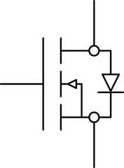 Electronic circuit symbols. Graphic symbols for electrical components in schematic circuit diagrams. Vector .