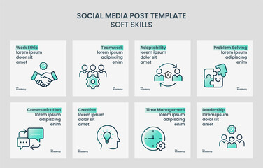 Soft skills social media post design template