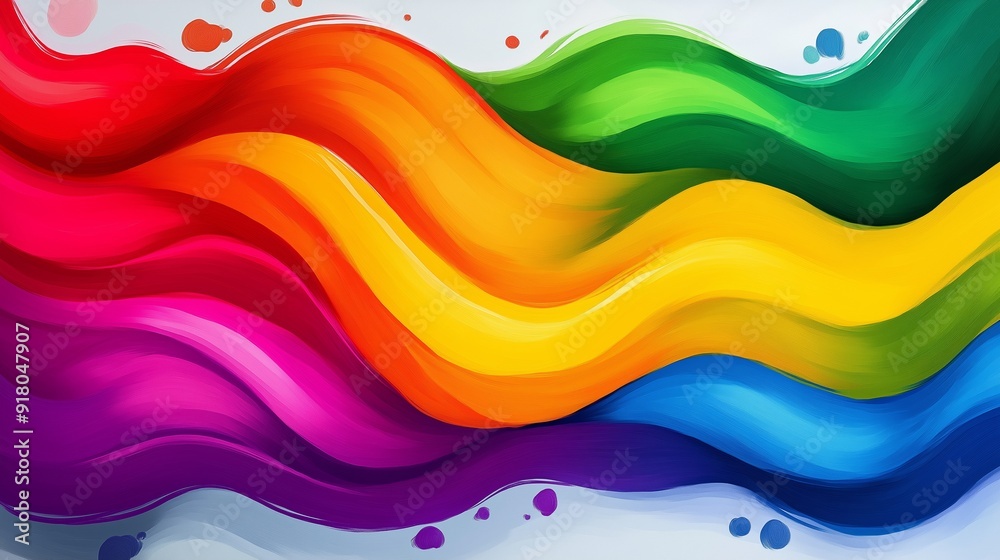 Wall mural a colorful rainbow with a splash of paint on it. the colors are bright and vibrant, creating a sense