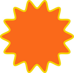 Orange round price stickers, sunburst promo tags, retro discount emblems. Collection of special offer sale oval and round shaped sunburst labels and badges. Vector .