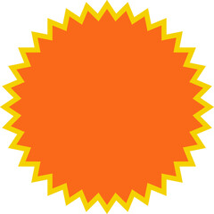 Orange round price stickers, sunburst promo tags, retro discount emblems. Collection of special offer sale oval and round shaped sunburst labels and badges. Vector .