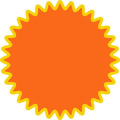 Orange round price stickers, sunburst promo tags, retro discount emblems. Collection of special offer sale oval and round shaped sunburst labels and badges. Vector .