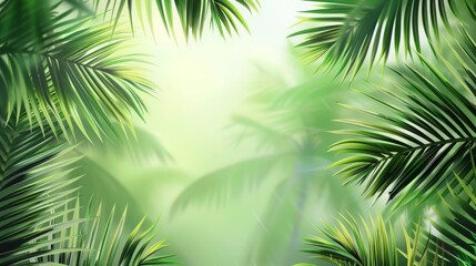 Palm leaf background picture frame.