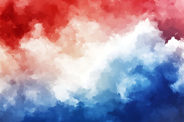 Fototapeta premium Powder or smoke explosion of the American and French Flag colors