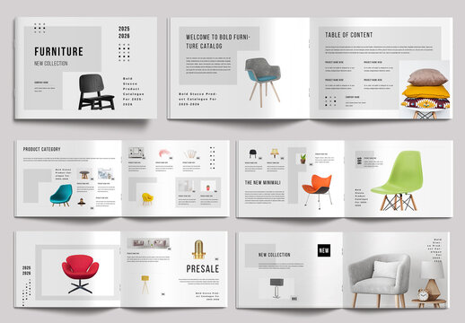 Clean Furniture Catalog Template Layout